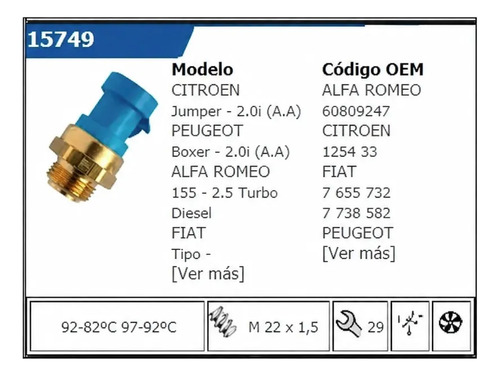 Bulbo Temperatura Electror Fiat Siena 1.6 16v