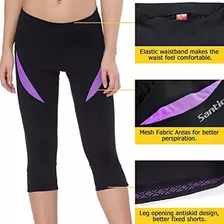 Santic Pantalones Cortos De Ciclismo Para Mujer, Acolchados,