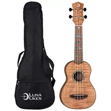 Ukelele Soprano De Caoba Exótica De Marea Alta Luna Uke Con 