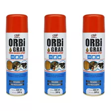 Kit 3 Graxas Em Spray Grax 300ml 209g Branco Orbi