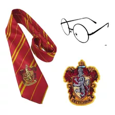 Pack Disfraz Harry Potter: Corbata, Lentes De Metal Y Parche