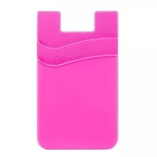 Porta Cartão Para Celular Adesivo Silicone Rosa + Nf