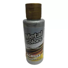 Tinta Acrílica Metal Colors Aluminio - 599 - Acrilex - 60ml