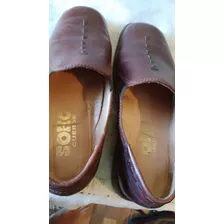 Zapato Tipo Botín ,en Curo Y Zuela De Goma Color Marrón N 39