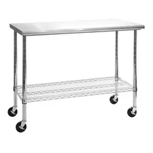 Mesa De Trabajo Con Ruedas Acero Inoxidable Soporta 450kg