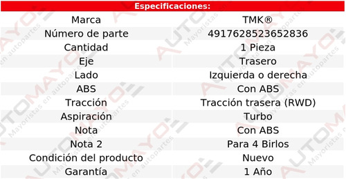 1 - Maza Tras Izq/der Tmk 650i Gran Coupe V8 4.4l 13-18 Foto 2