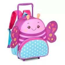 Mochila De Carrinho Borboleta Escolar Infantil Feminina