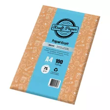 100 Folhas Papel Kraft Liso Fosco A4 75g/m² Convite Cartões