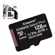 Cartão De Memoria 128gb Kingston Canvas Adaptador Up 100/mbs