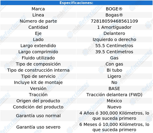 Amortiguador Izq/der Del Beetle Cabrio L5 2.5l 10 Al 11 Boge Foto 2