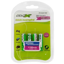 Pilha Recarregável Palito Aaa 1100mah Cartela 4 Pçs Flexgold