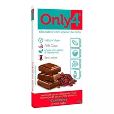 Chocolate Com Cranberry 70% Cacau Sem Lactose Only4 80g