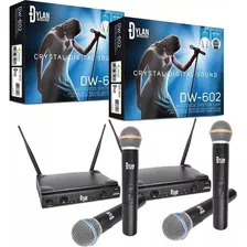 Kit 4 Microfone Sem Fio Uhf Dylan Dw-602 Igreja Bar Cantor