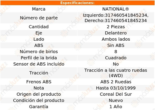 2- Mazas Delanteras Sin Abs F-250 Super Duty 1999 National Foto 6