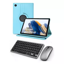 Capa Com Teclado+mouse Recarregável P Tablet Sm A8 X200 X205