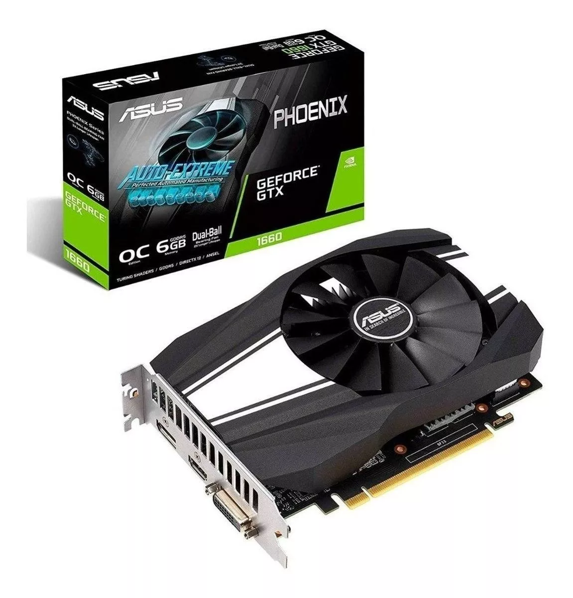 Placa De Vídeo Nvidia Asus  Phoenix Geforce Gtx 16 Series Gtx 1660 Ph-gtx1660-o6g Oc Edition 6gb