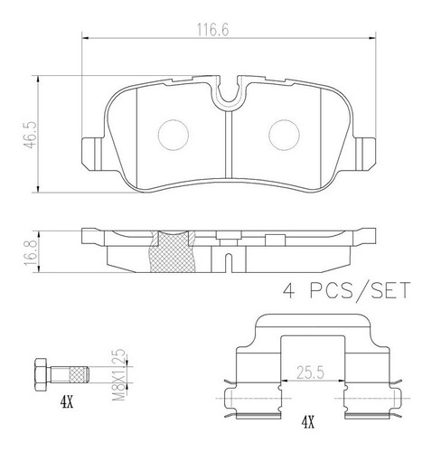 Set-4 Balatas Ceramica Traseras Range Rover 4.4l V8 07 Al 09 Foto 2