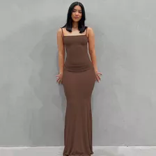 Vestido Elegante Y2k Sin Espalda Mangas Tirantes Satén Mujer