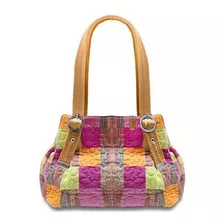 Bolsa Feminina Giulianna Mimosa Patchwork Giulianna Fiori Cor Mimosa Laranja E Rosa