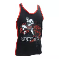 Camiseta Regata Muay Thai Jumping Knee - Malha Pv - Toriuk