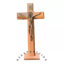 Cruz Crucifixo Pequeno Madeira Metal Parede Mesa São Bento