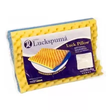 Travesseiro Luckspuma Luck Pillow Cervical 55cm X 12cm Cor Azul/amarelo
