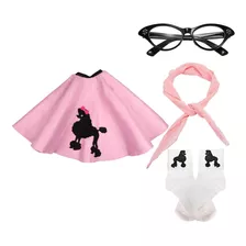 50s Girls Costume Set De Accesorios Poodle Falda Gasa Bufand