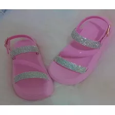 Papete Sandalia Infantil Com Strass Rosa 21 Ao 28 