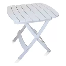 Mesa Plástica Dobravel Ripado Diamantina Branca - Antares Cor Branco