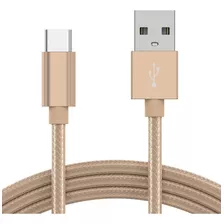 Cable Usb A Usb C Trenzado Dorado 1.8 Metros