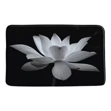 Alfombra De Baño Lotus, Negro, Blanco, Flor Mágica, E...