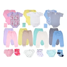 Body Bebê+mijão Liso E Estampado Kit C/27 Roupa Bebê Atacado