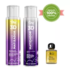  Kit Magic Color Shampoo 500ml + 3d Platinum Branco 500ml Tom Platinado