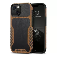 Funda Para iPhone 13 6.1 Hibrida Tpu Cuero Madera