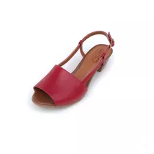 Sandália De Salto Em Couro Mimi Vermelha