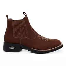 Bota Botina Fem.texana Couro Cano Curto Pessoni +brinde Surp