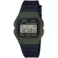 Relógio Com Luz De Calendário Com Alarme Digital Casio F-91wm-3ac