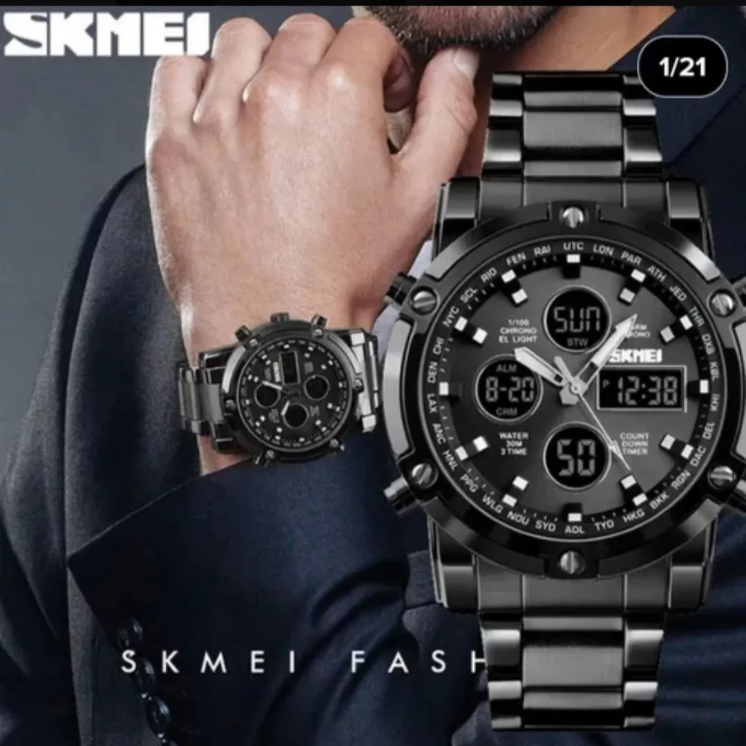Reloj Skmei 1389 Metal Acero Inoxidable Contra Agua 50m