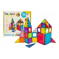 Juego Magnético Imanix 32 Piezas Construccion Braintoys