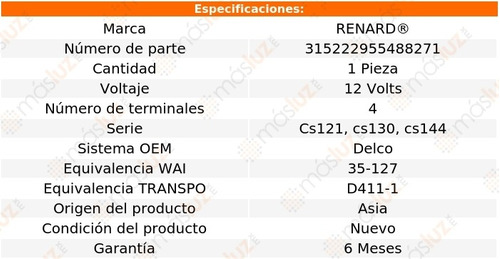 Regulador Alternador Pontiac Tempest 6 Cil 2.8l 87/89 Renard Foto 3