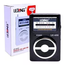 Rádio Portátil Am/fm Le-652 Lelong Mini Pilha Fone De Ouvido