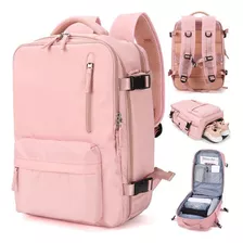 Mochila Multifuncional Bolsa De Viaje De Gran Capacidad Color Rosa