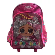 Mochila Infantil Com Rodinhas Luxcel Lolo Happy Day Pink