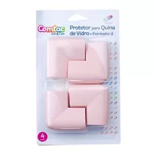 Protetor P/ Quina De Vidro Formato U Rosa Claro Comtac 4225