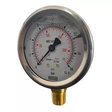 Manômetro De Pressão Com Glicerina 0-16bar 63mm 1/4npt -wika