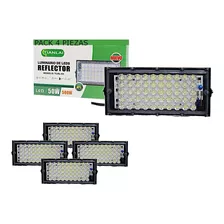 Reflector Led 50w 500w 3600 Lm Exteriores Paquete 4 Piezas