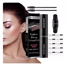 Kit De Sellos De Cejas Marrón Oscuro Y Negro Intenso