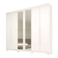 Guarda-roupa Casal Com Espelho Núbia 6 Pt 4 Gv Branco