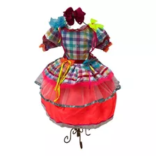 Vestido Caipira De Quadrilha Festa Junina Infantil Luxo Bk26