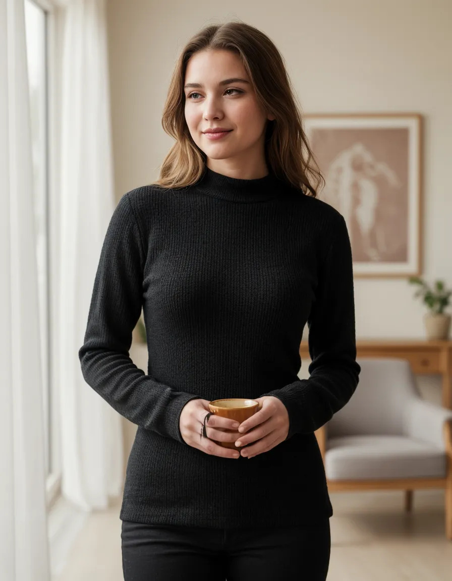 Media Polera Térmica Frizada Mujer- Suery